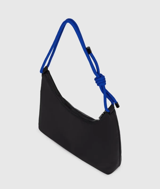 Borsa a tracolla in nylon con cordino Borsa a tracolla in nylon con cordino