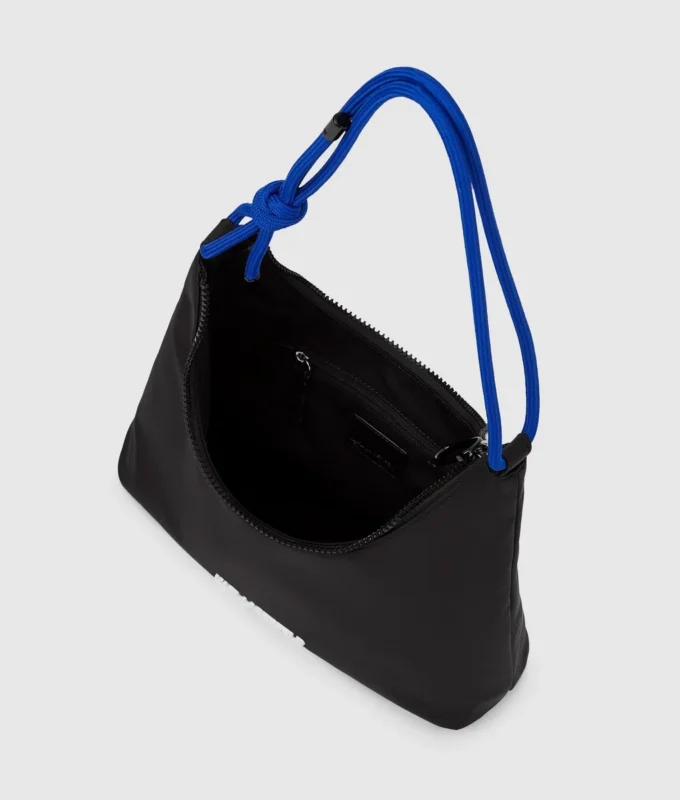 Borsa a tracolla in nylon con cordino Borsa a tracolla in nylon con cordino