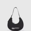 Borsa a tracolla in nylon con logo a forma di luna Borsa a tracolla in nylon con logo a forma di luna