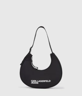Borsa a tracolla in nylon con logo a forma di luna