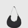 Borsa a tracolla in nylon con logo a forma di luna Borsa a tracolla in nylon con logo a forma di luna