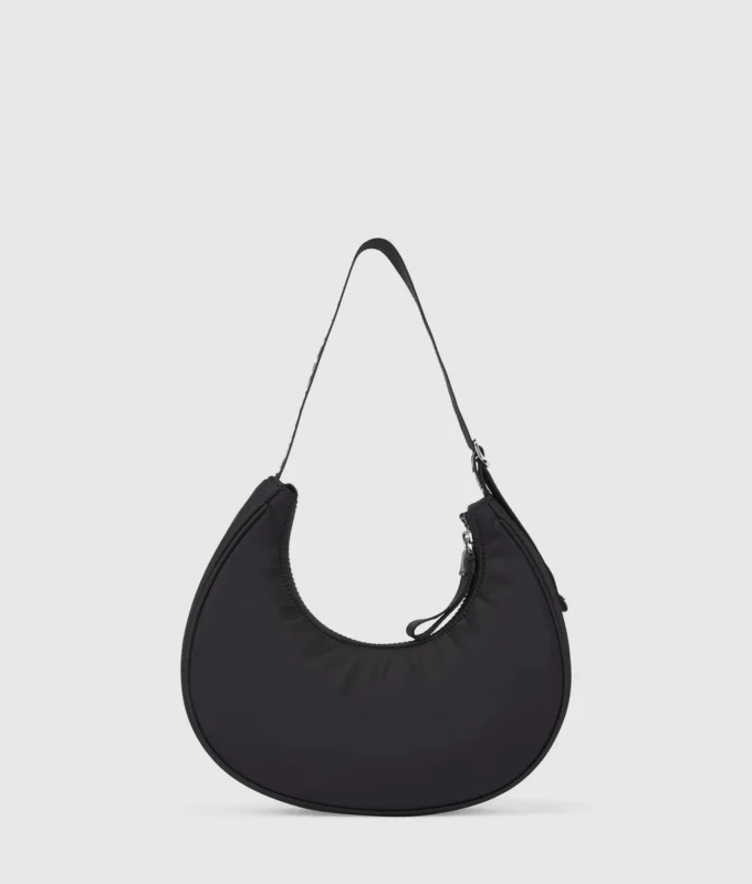 Borsa a tracolla in nylon con logo a forma di luna Borsa a tracolla in nylon con logo a forma di luna