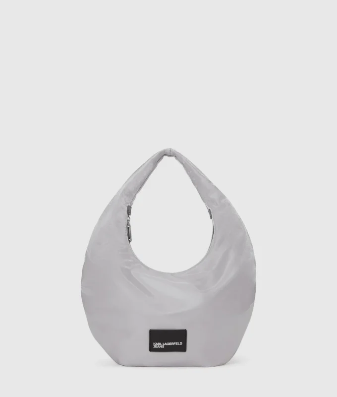 Borsa a tracolla in nylon metallizzato Borsa a tracolla in nylon metallizzato