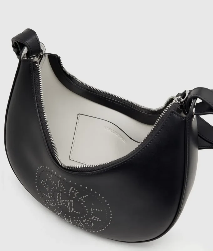 Borsa a tracolla K/Circle con borchie a forma di luna