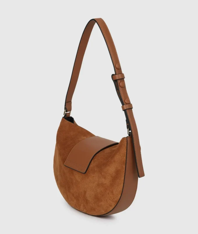 Borsa a tracolla K/Signature in pelle scamosciata Borsa a tracolla K/Signature in pelle scamosciata
