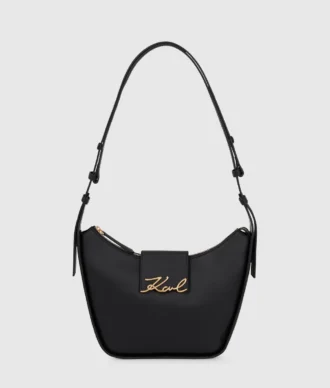 Borsa a tracolla media con zip K/Signature