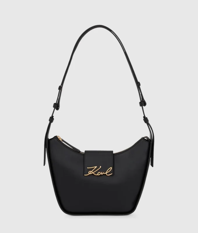 Borsa a tracolla media con zip K/Signature Borsa a tracolla media con zip K/Signature