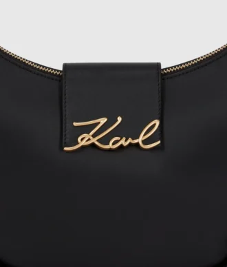 Borsa a tracolla media con zip K/Signature