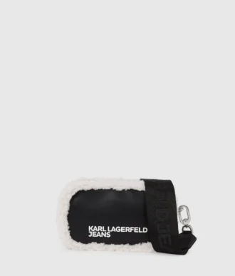 Borsa a tracolla per fotocamera in shearling