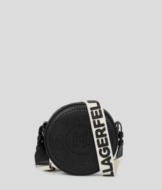 BORSA A TRACOLLA ROTONDA CON LOGO IN RILIEVO K/CIRCLE