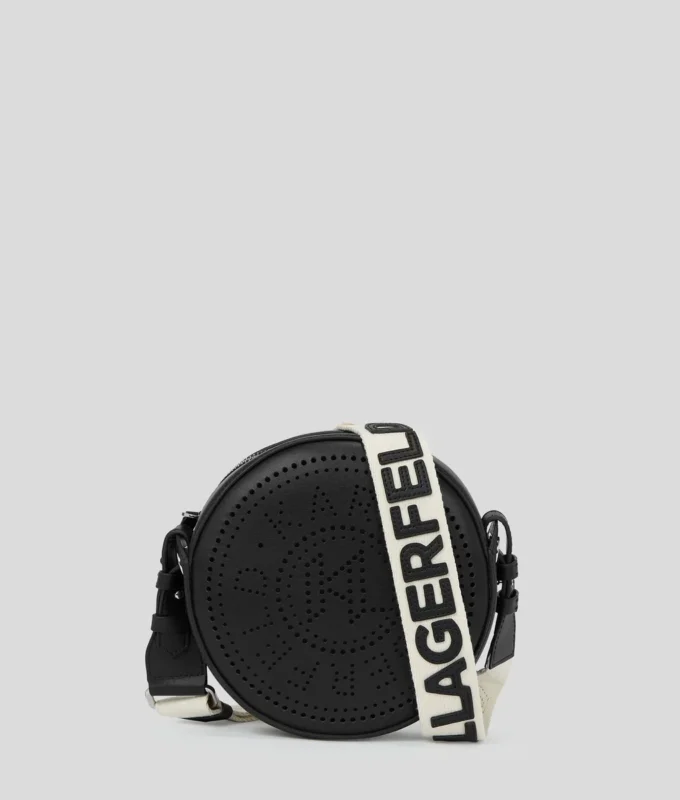 BORSA A TRACOLLA ROTONDA CON LOGO IN RILIEVO K/CIRCLE