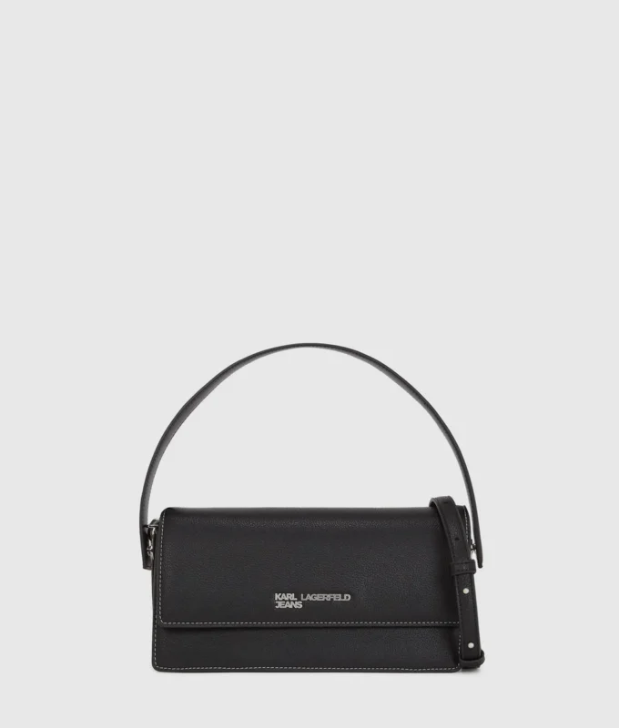 Borsa con manico superiore e logo in metallo Borsa con manico superiore e logo in metallo
