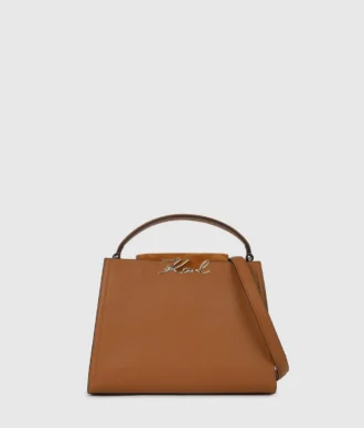 Borsa con manico superiore in pelle scamosciata K/Signature