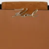 Borsa con manico superiore in pelle scamosciata K/Signature Borsa con manico superiore in pelle scamosciata K/Signature