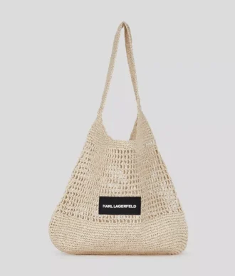 BORSA DA SPIAGGIA CON LOGO ALL’UNCINETTO