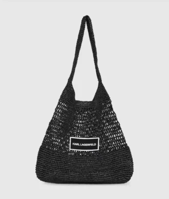 BORSA DA SPIAGGIA CON LOGO ALL’UNCINETTO