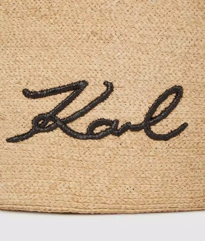 Borsa da spiaggia K/Signature con bordi smerlati Borsa da spiaggia K/Signature con bordi smerlati