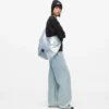 Borsa hobo grande in denim lucido Borsa hobo grande in denim lucido