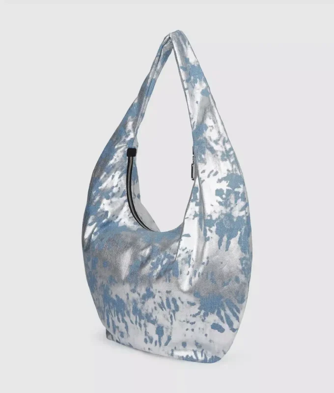 Borsa hobo grande in denim lucido Borsa hobo grande in denim lucido