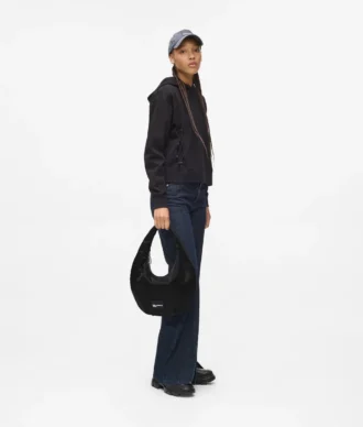 Borsa hobo in nylon lucido
