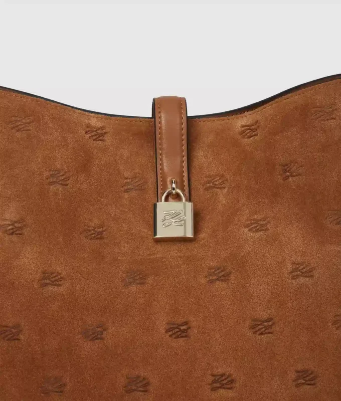 Borsa hobo in pelle scamosciata con lucchetto K/Autograph Borsa hobo in pelle scamosciata con lucchetto K/Autograph