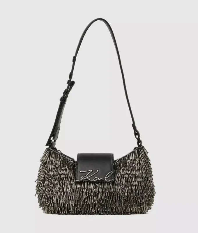 Borsa K/Signature con perline a forma di luna Borsa K/Signature con perline a forma di luna