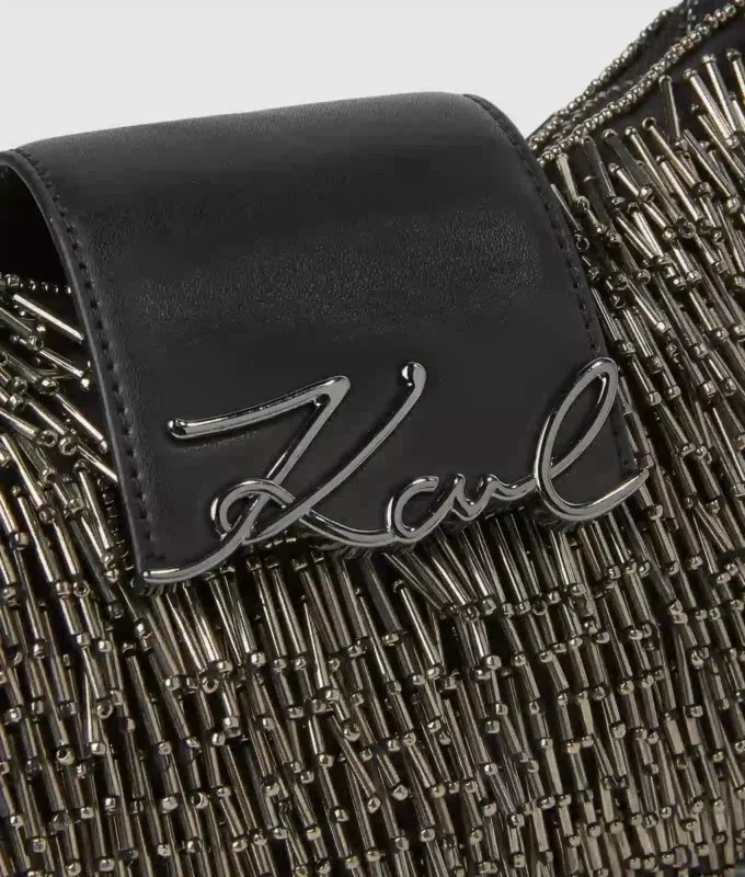 Borsa K/Signature con perline a forma di luna Borsa K/Signature con perline a forma di luna