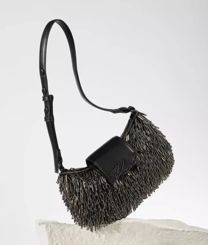 Borsa K/Signature con perline a forma di luna Borsa K/Signature con perline a forma di luna