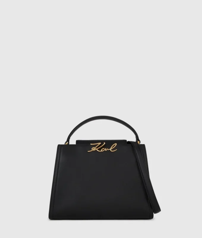 Borsa media con manici superiori K/Signature Borsa media con manici superiori K/Signature