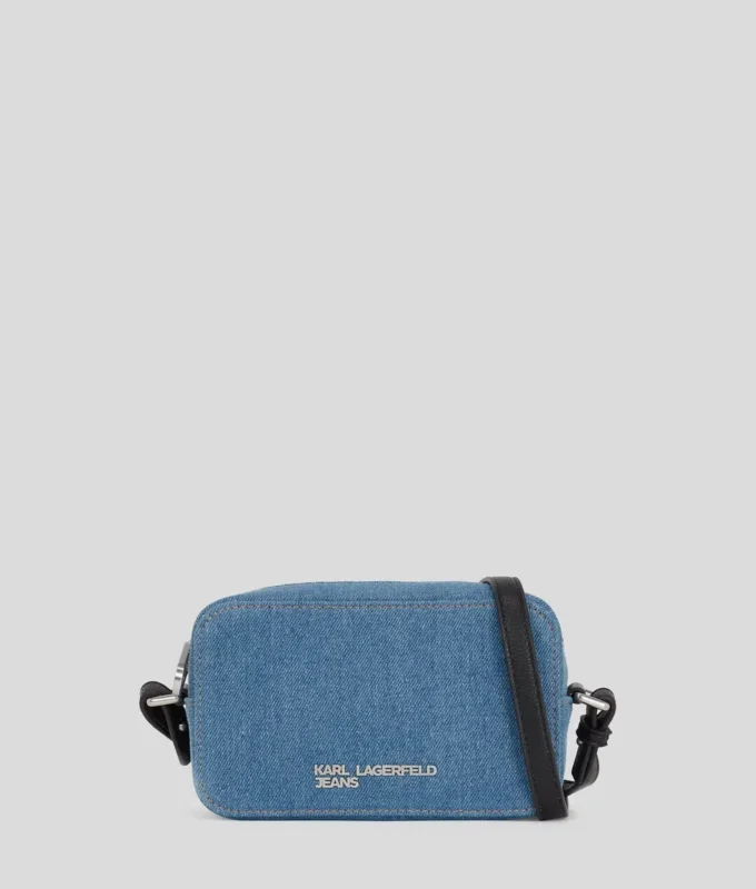 BORSA PER FOTOCAMERA IN DENIM CON LOGO IN METALLO BORSA PER FOTOCAMERA IN DENIM CON LOGO IN METALLO