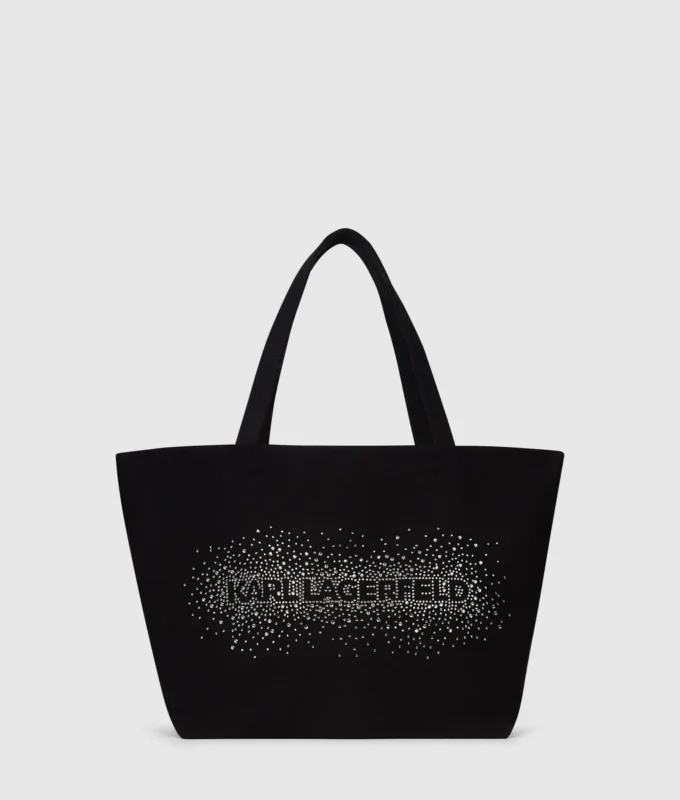 Borsa shopper con logo in strass Borsa shopper con logo in strass