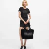 Borsa shopper con logo in strass Borsa shopper con logo in strass