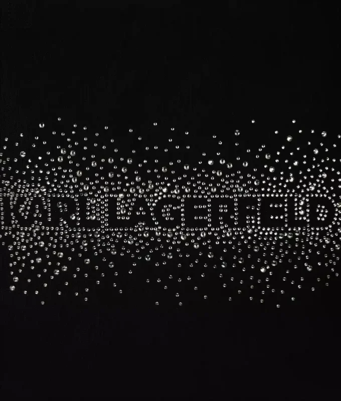 Borsa shopper con logo in strass Borsa shopper con logo in strass