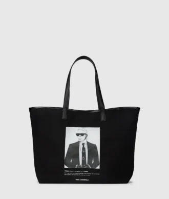 Borsa shopper con stampa fotografica Karl