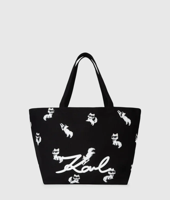 Borsa shopper con stampa Ikon Choupette Borsa shopper con stampa Ikon Choupette
