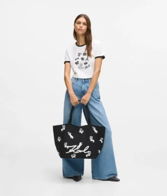 Borsa shopper con stampa Ikon Choupette