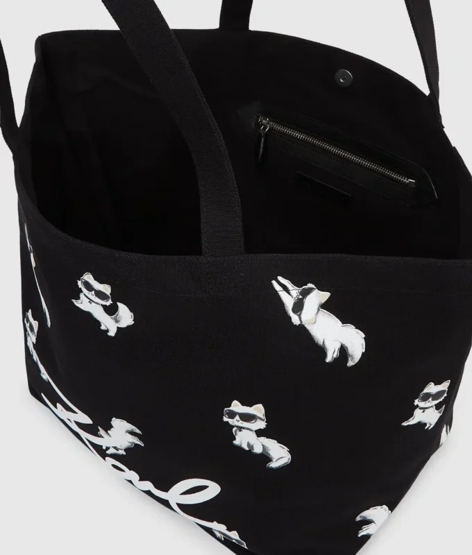 Borsa shopper con stampa Ikon Choupette Borsa shopper con stampa Ikon Choupette