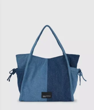 Borsa shopper in denim bicolore