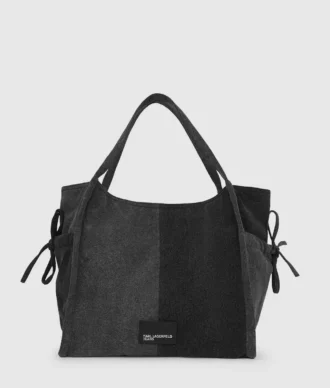 Borsa shopper in denim bicolore