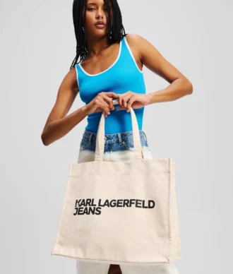BORSA SHOPPER IN TELA CON LOGO