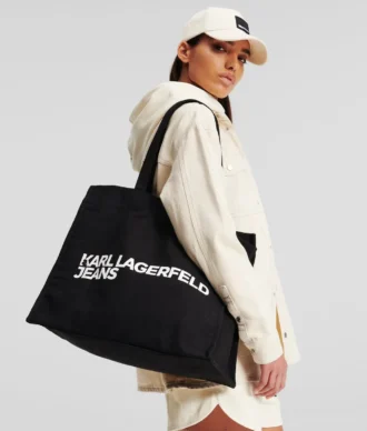 BORSA SHOPPER IN TELA CON LOGO