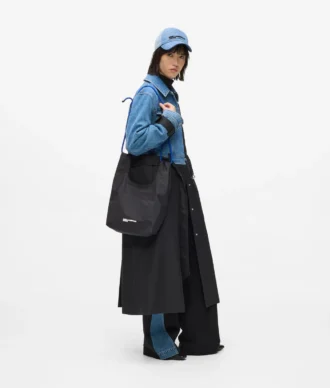 Borsa tote in nylon con cordino