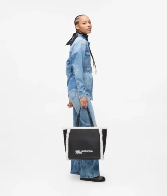 Borsa tote in shearling