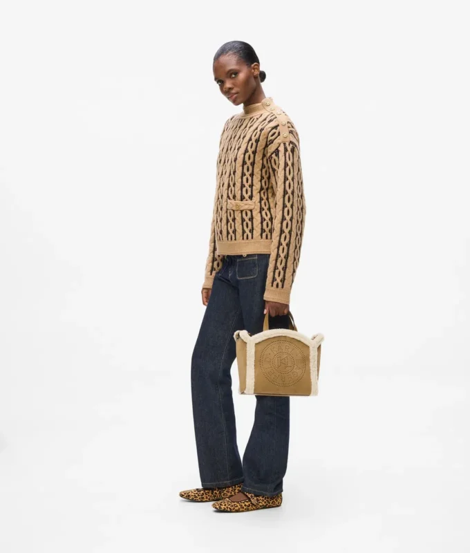Borsa tote piccola in shearling K/Circle