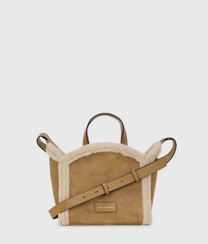 Borsa tote piccola in shearling K/Circle
