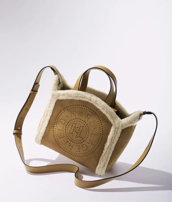 Borsa tote piccola in shearling K/Circle