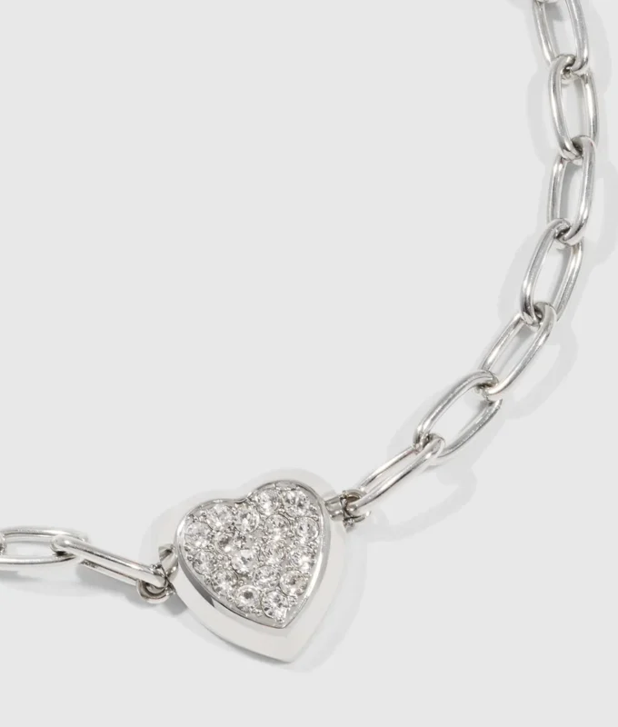 BRACCIALE CON CIONDOLO A CUORE PAVÉ BRACCIALE CON CIONDOLO A CUORE PAVÉ