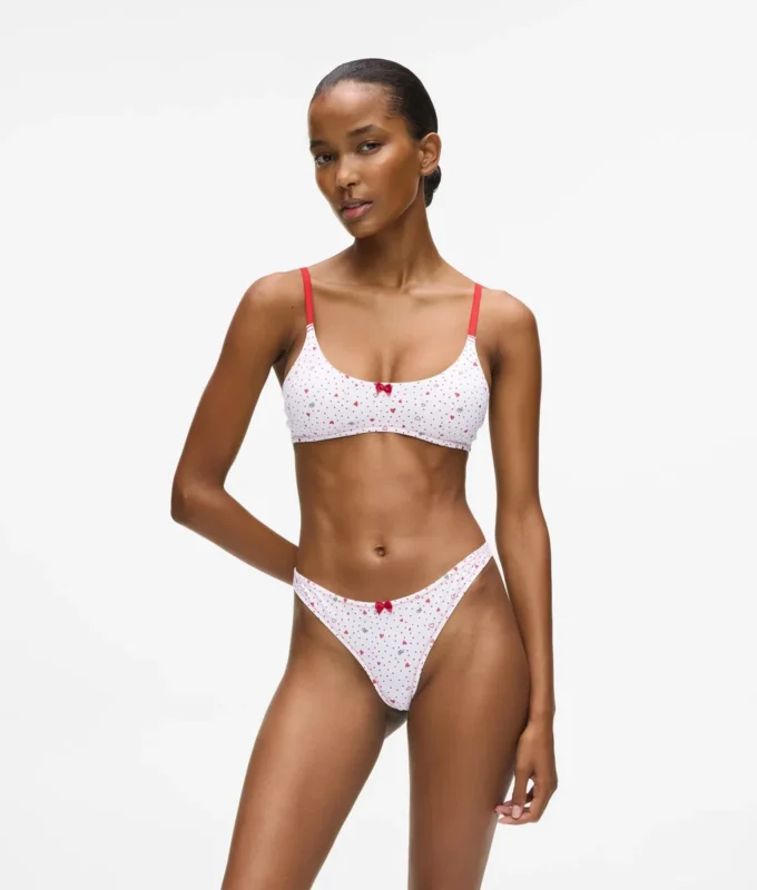 Bralette con stampa a cuori Bralette con stampa a cuori