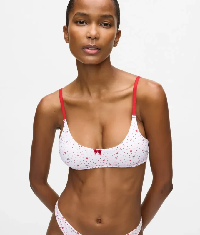 Bralette con stampa a cuori Bralette con stampa a cuori