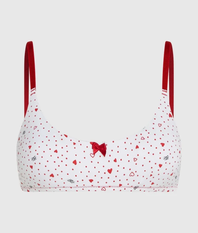 Bralette con stampa a cuori Bralette con stampa a cuori